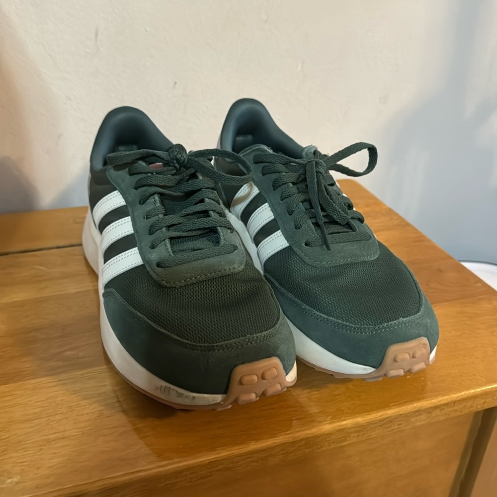 adidas Green and White Athletic Sneakers